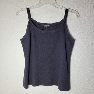 Eileen Fisher Women's Wool Textured Black Straps Top Size Medium Gently Used